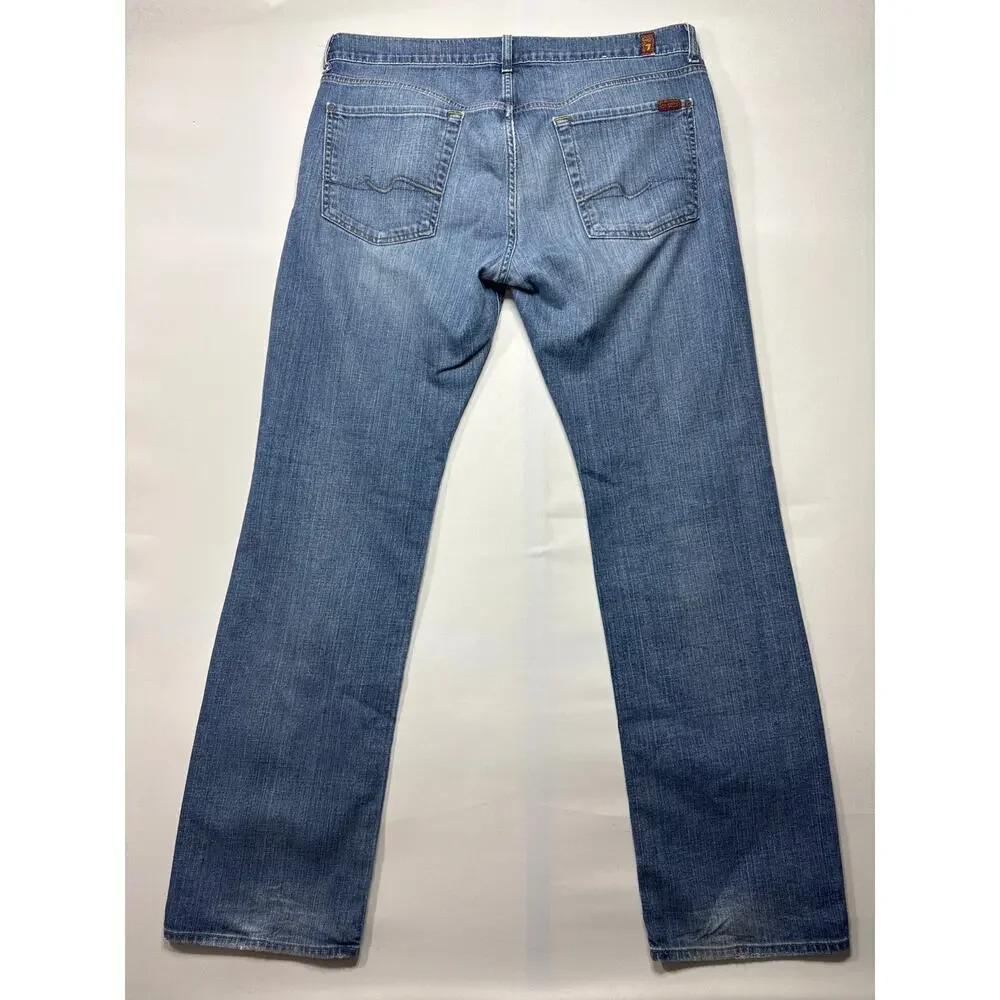 7 For All Mankind Men's Standard Fit Straight Leg Blue Jeans - Size 36 (37x33)*‎